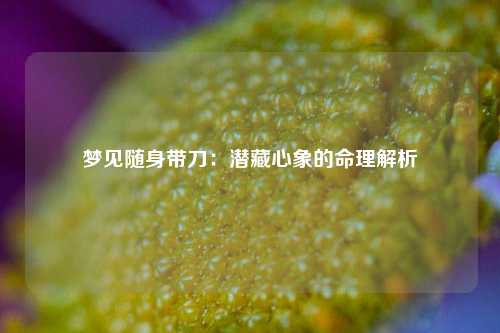 梦见随身带刀：潜藏心象的命理解析