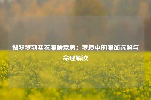 做梦梦到买衣服啥意思：梦境中的服饰选购与命理解读